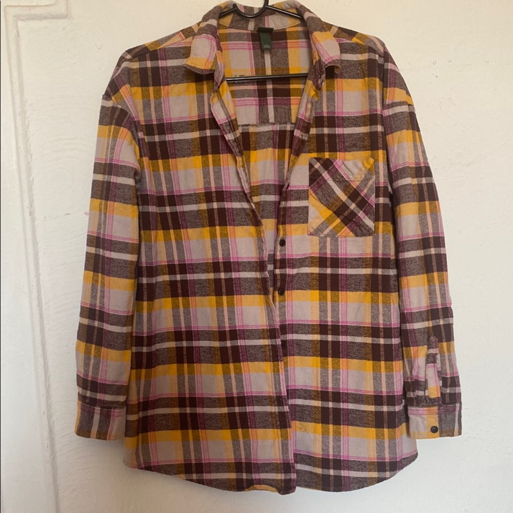 Women’s Wild Fable Plaid Shirt in Brown and Pink